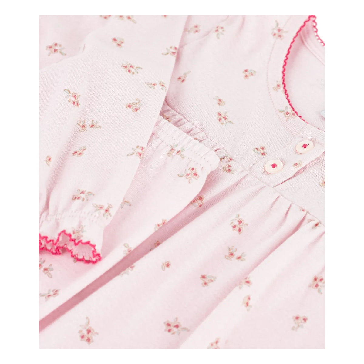 Petit Bateau - Organic cotton floral patterned pajamas | Pink