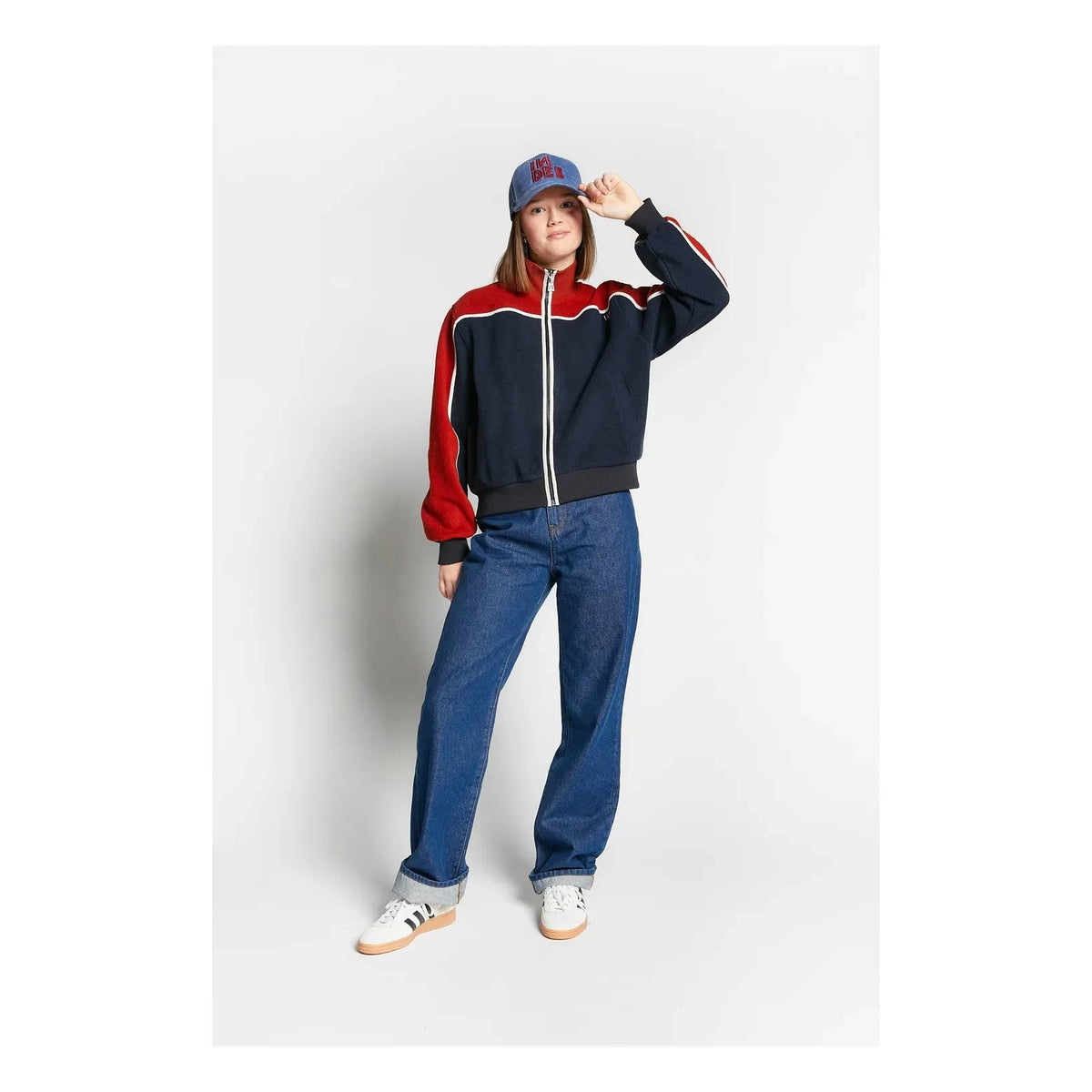 Indee - Waffle Zipper Jacket | Navy