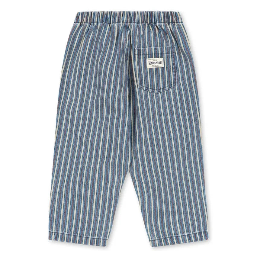 Konges Sløjd - Organic Cotton Striped Denim Pants | Blue