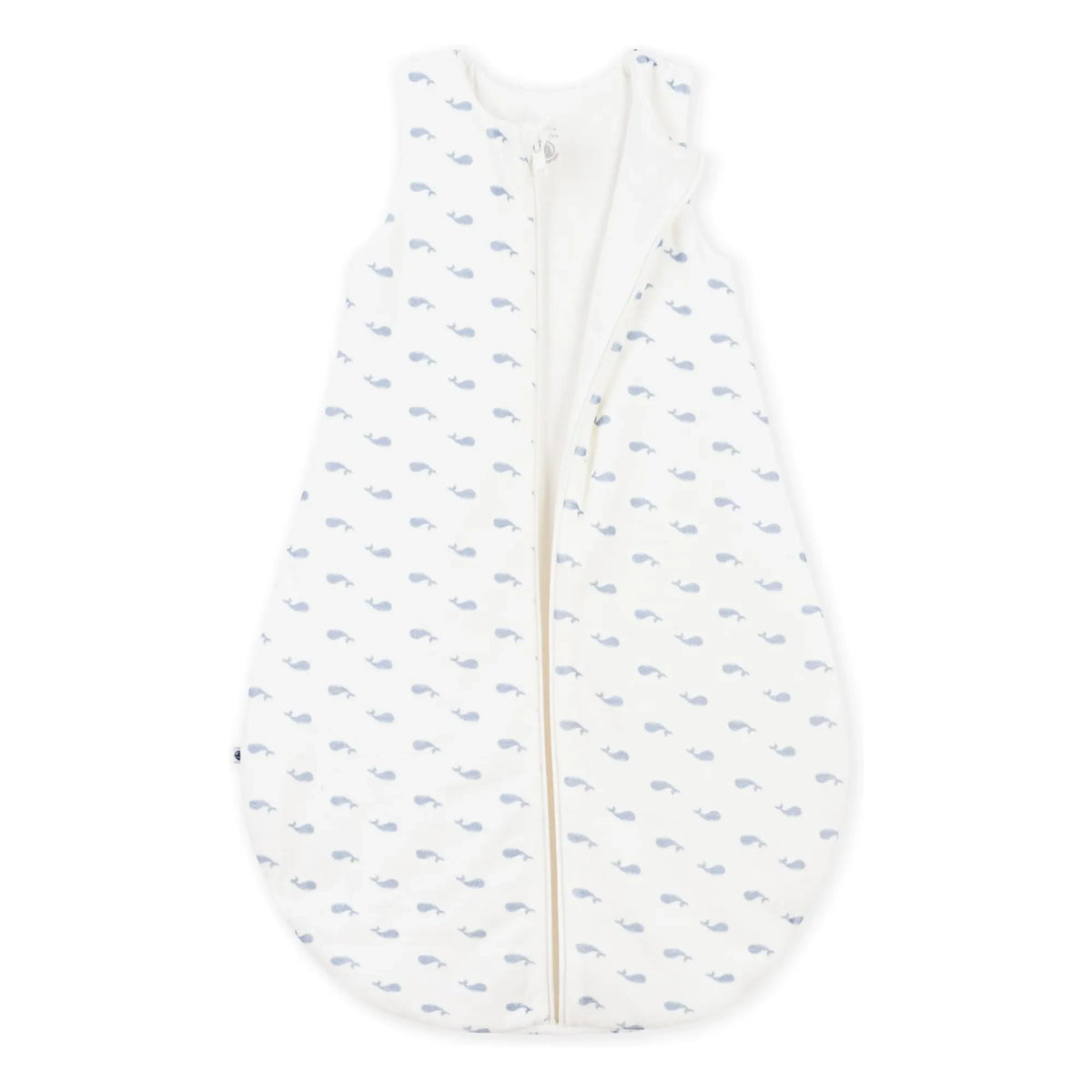 Petit Bateau - Baleines Organic Cotton Sleeping Bag | White