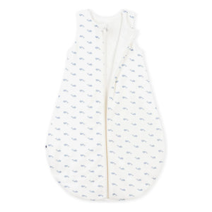 Petit Bateau - Baleines Organic Cotton Sleeping Bag | White