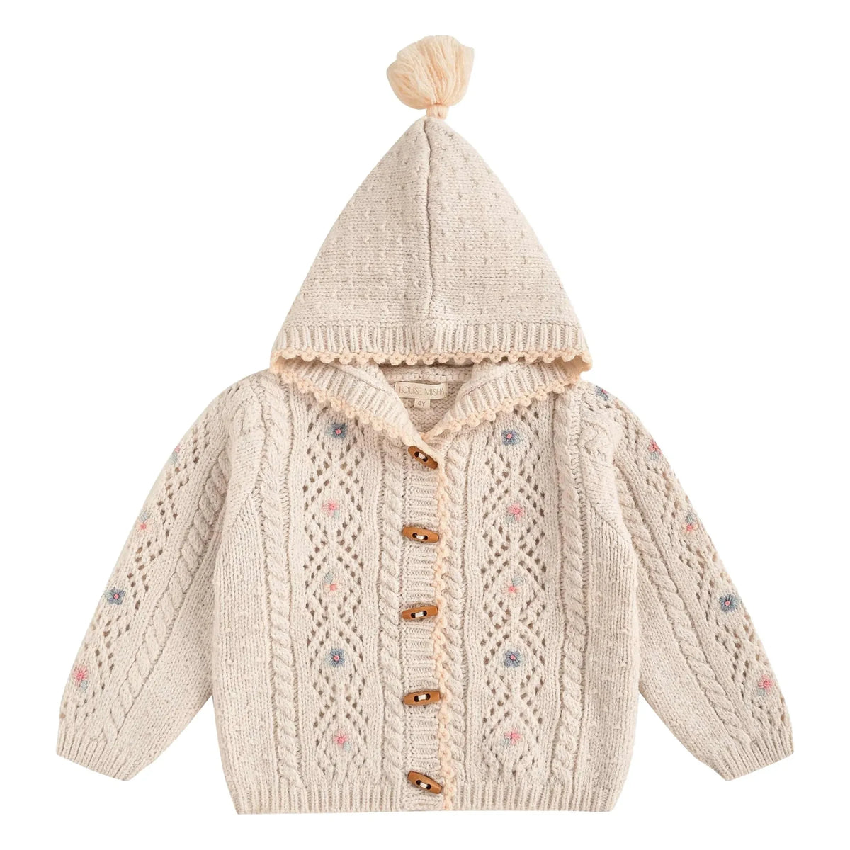 Louise Misha - Tonylane Wool Hoodie Cardigan | Cream