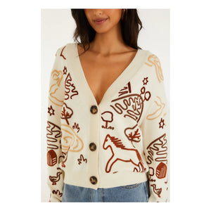 Farm Rio - Rural Wool Cardigan | Ecru