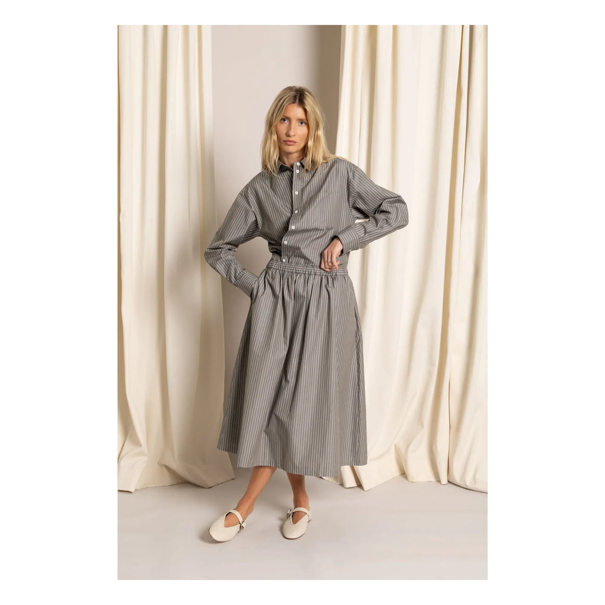 Smallable Woman - Cinnamon Striped Shirt | Gray