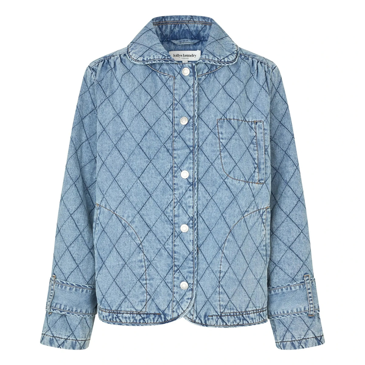 Lollys Laundry - Viola Quilted Cotton Jacket | Denim Blue