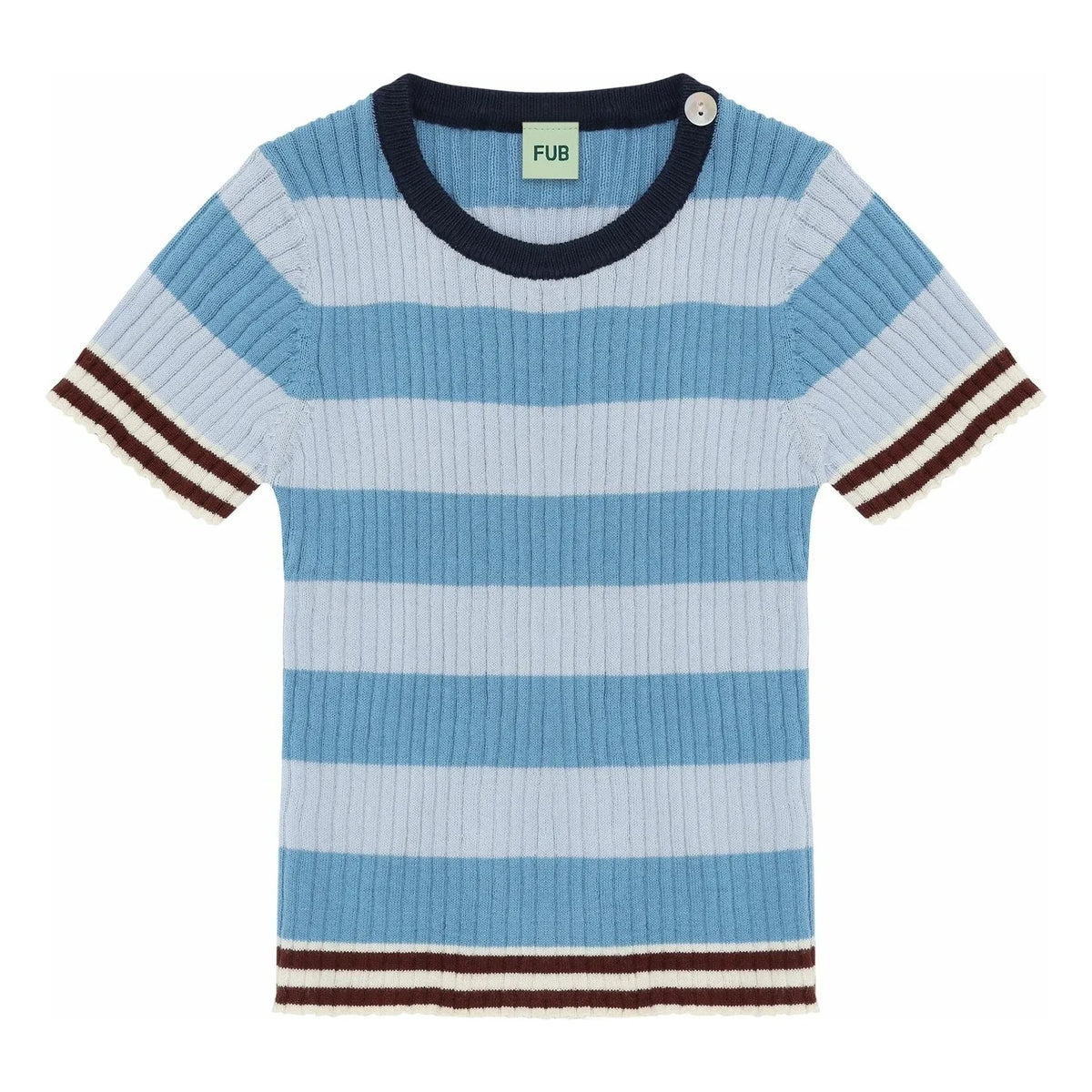 FUB - Striped T-shirt Organic cotton knit | Blue
