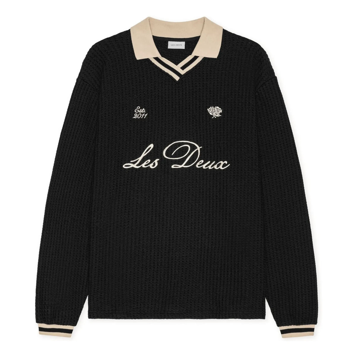 Les Deux - Polo Waffle Football | Black