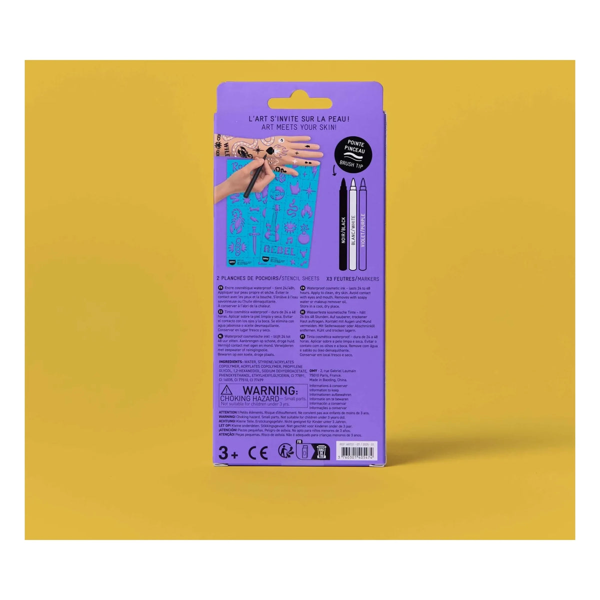 Omy - Felt and Stencils for Temporary Tattoos | Purple