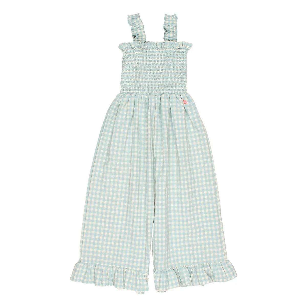 Búho - Vichy Seersucker Romper | Aqua
