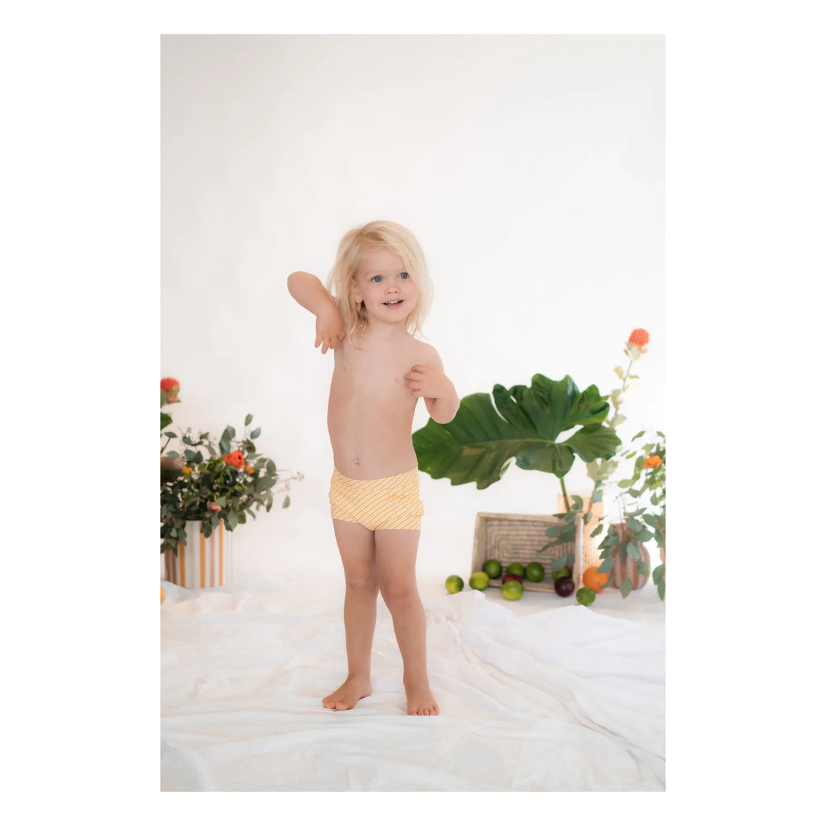 Ina Swim - Lumi Striped Swimsuit Shorts | Orange