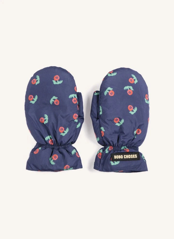 Bobo Choses - Floral Recycled Fiber Gloves | Navy