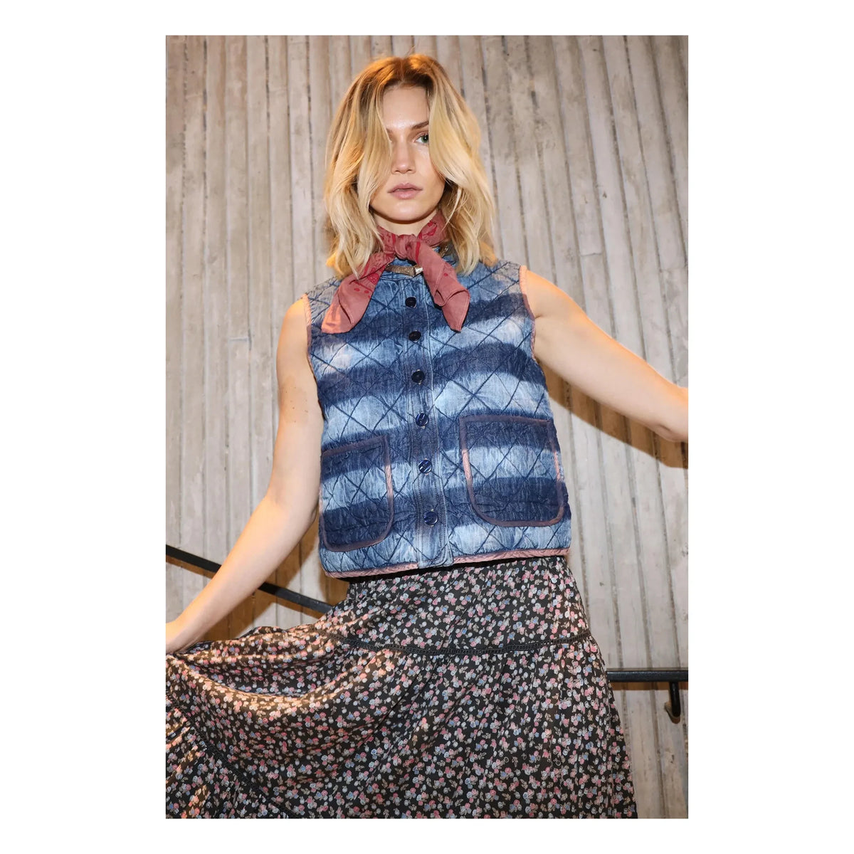 Lollys Laundry - Cairo Sleeveless Quilted Vest | Blue