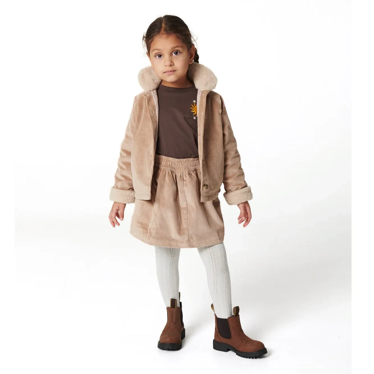 Copenhagen Colors - Organic Cotton Corduroy Skirt | Beige