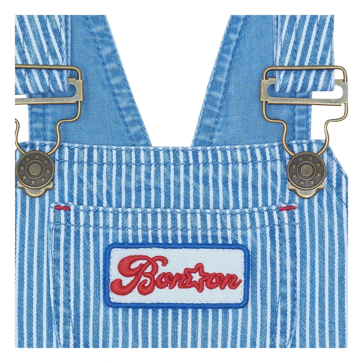 Bonton - Stylish Striped Denim Overalls | Blue