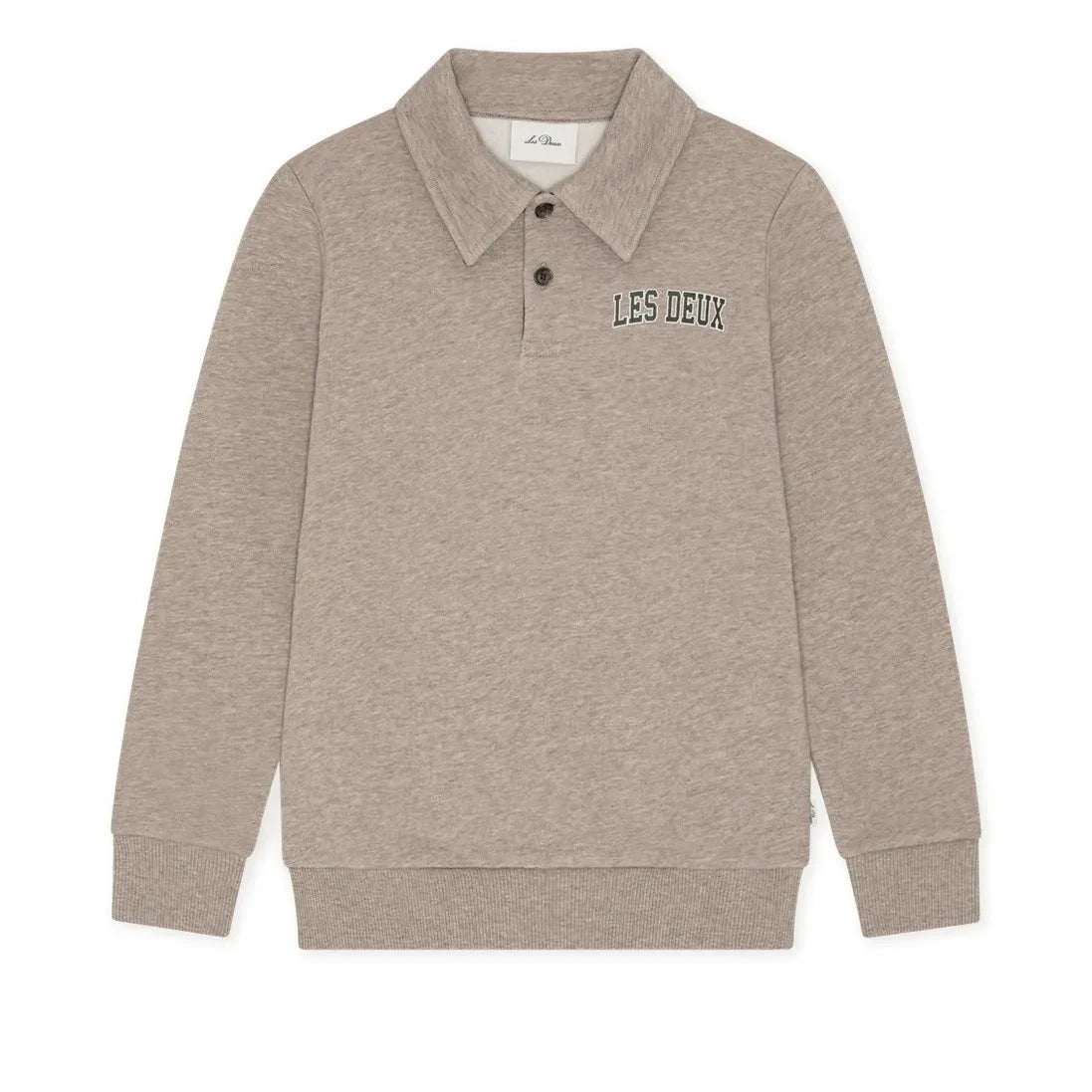 Les Deux - College Rugby Polo Collar Sweatshirt Made from %100 Organic Cotton | Beige