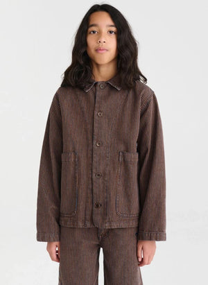 True Artist - N°5 Striped Denim Organic Cotton Jacket | Dark Blue