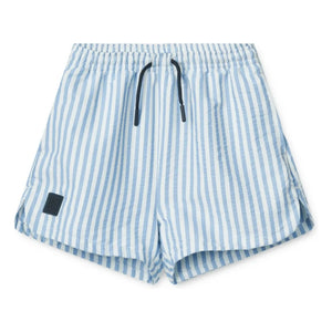 Liewood - Aiden Seersucker Recycled Fiber Swimsuit Shorts | Light Blue