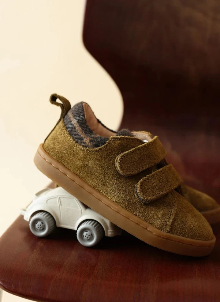 Lazare - Mahaut Tartan Sneakers | Khaki brown