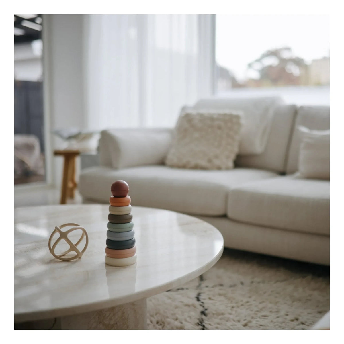 Mushie - Silicone Teething Ball | Nude