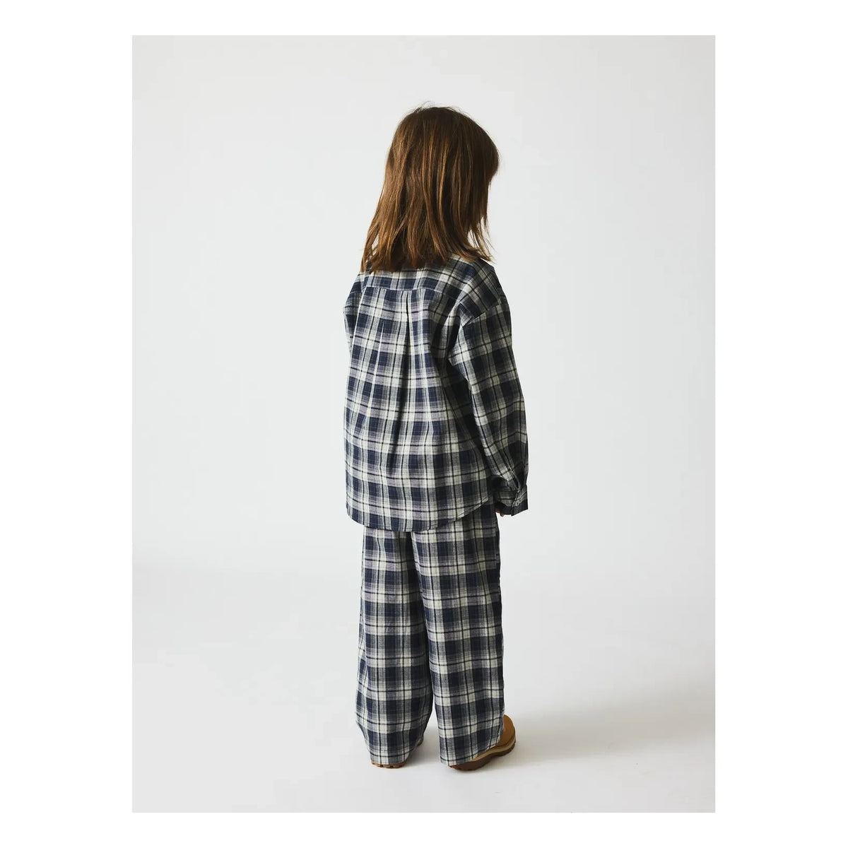 brunobruno nation - Virgil Checkered Organic Cotton Shirt | Navy