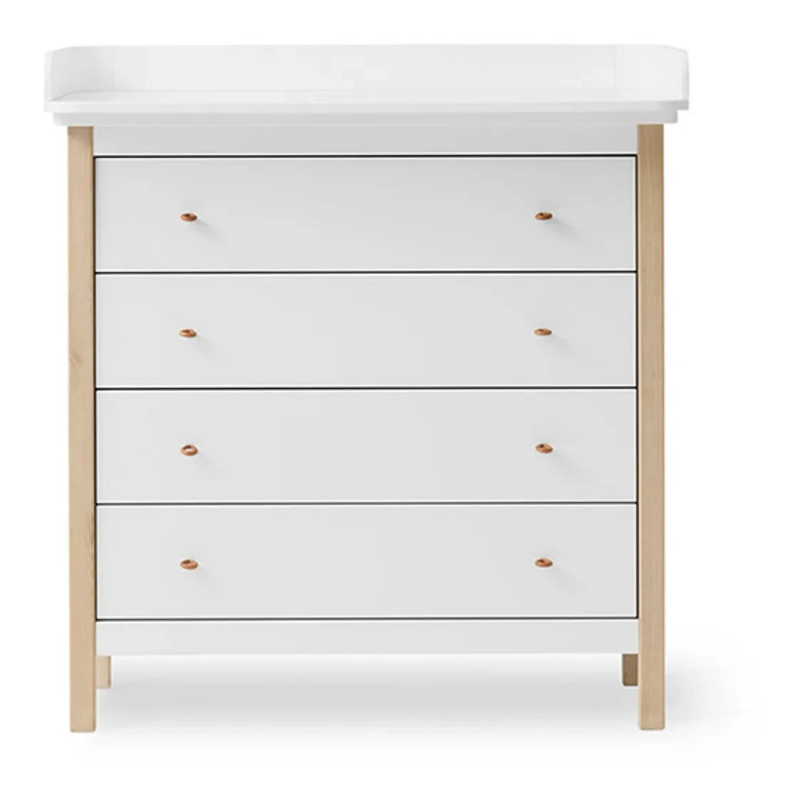 Oliver Furniture - Wooden Oak Changing Table and Chest of Drawers | White