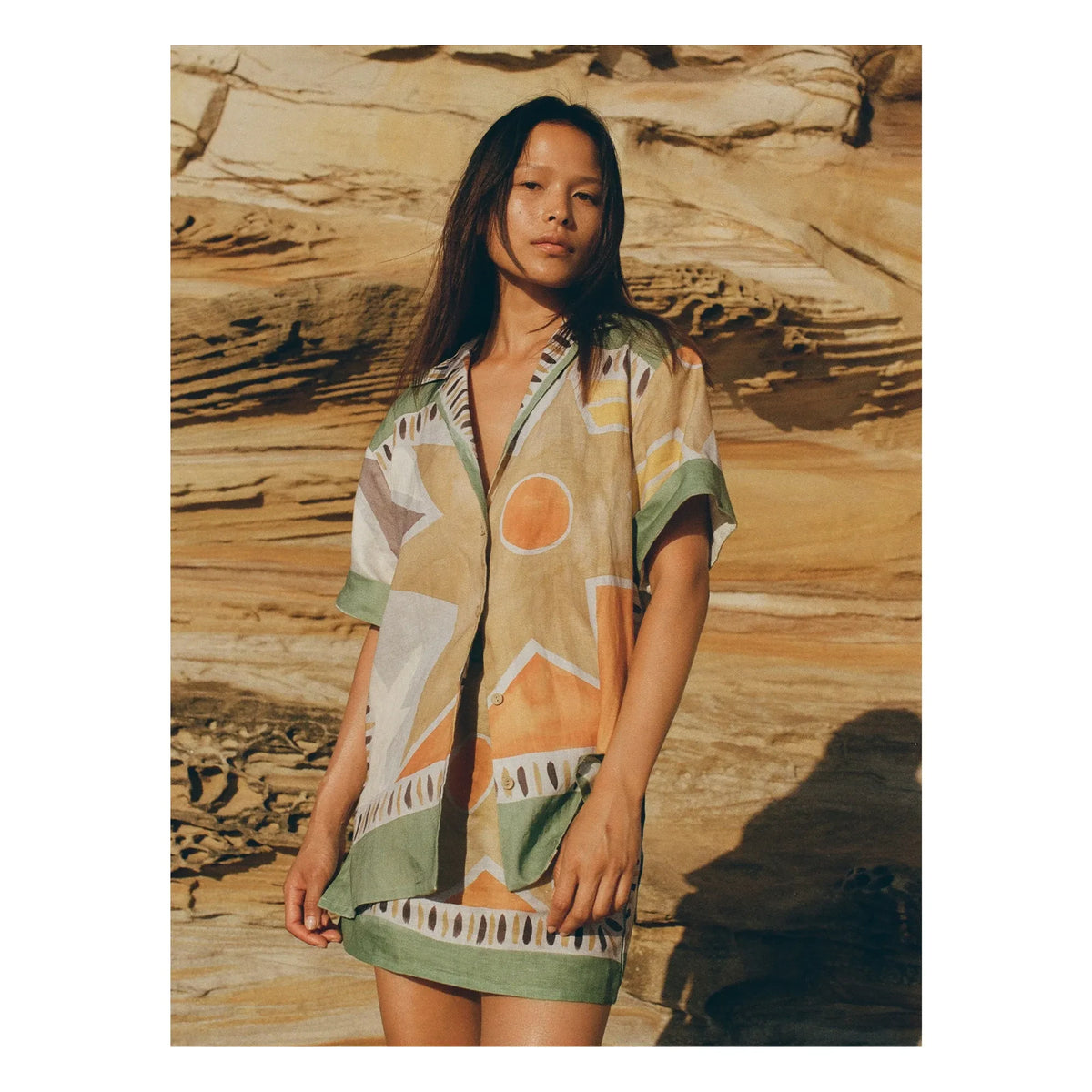 Soleil Soleil - Margot Aster Linen Shirt | Aqua