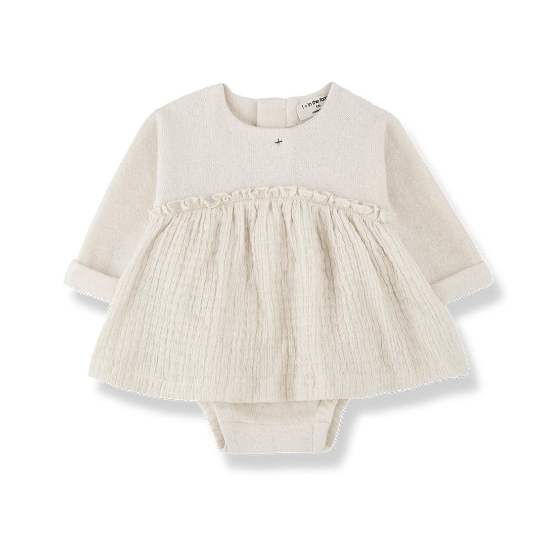 1+ In The Family Nicoline Dress - Ecru-Dresses-Ecru-12m | Natural Baby Shower