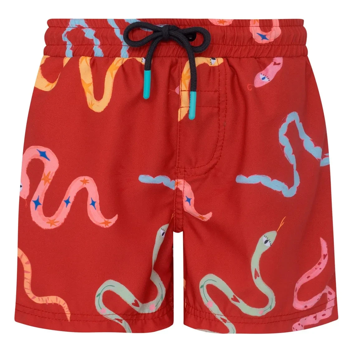 Pepita & Me - Snake Print Swim Shorts | Red