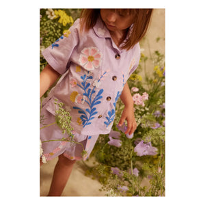 Louise Misha - Alova Organic Cotton Embroidered Shirt | Plum