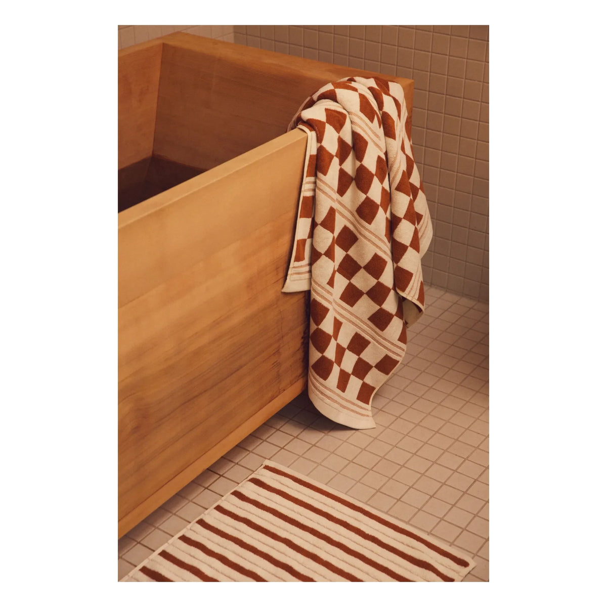 Baina - Echo Bathroom Mat | Terracotta