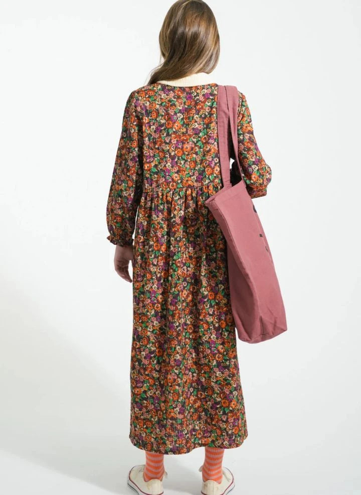 Piupiuchick - Floral Claudine Collar Long Dress | Black