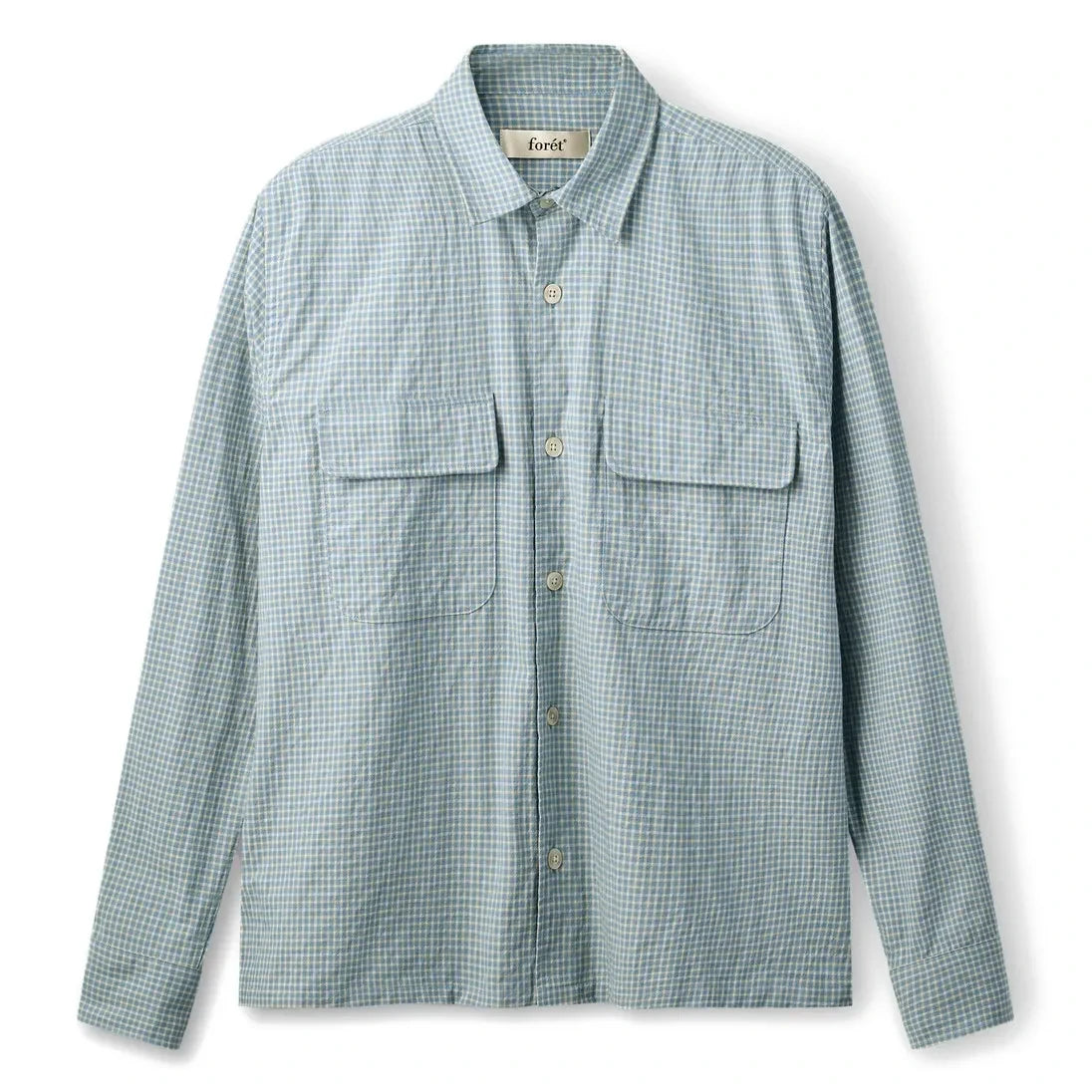 Forét - Lunar Check Overshirt | Light Blue