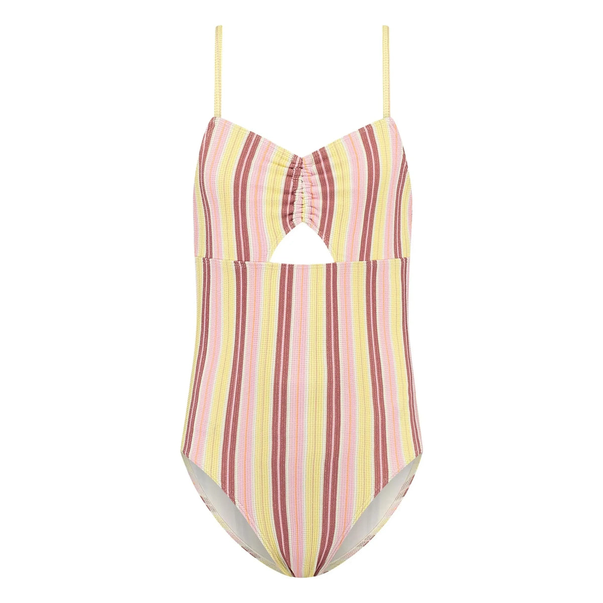 Beachlife - Striped Wrap Swimsuit | Pale Yellow