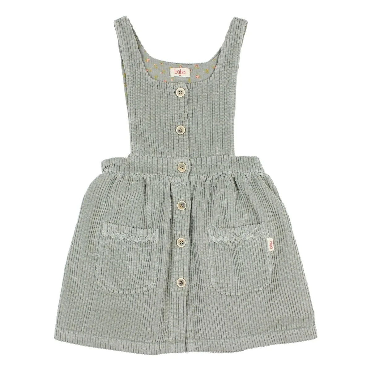 Búho - Velvet Button Dress | Eucalyptus