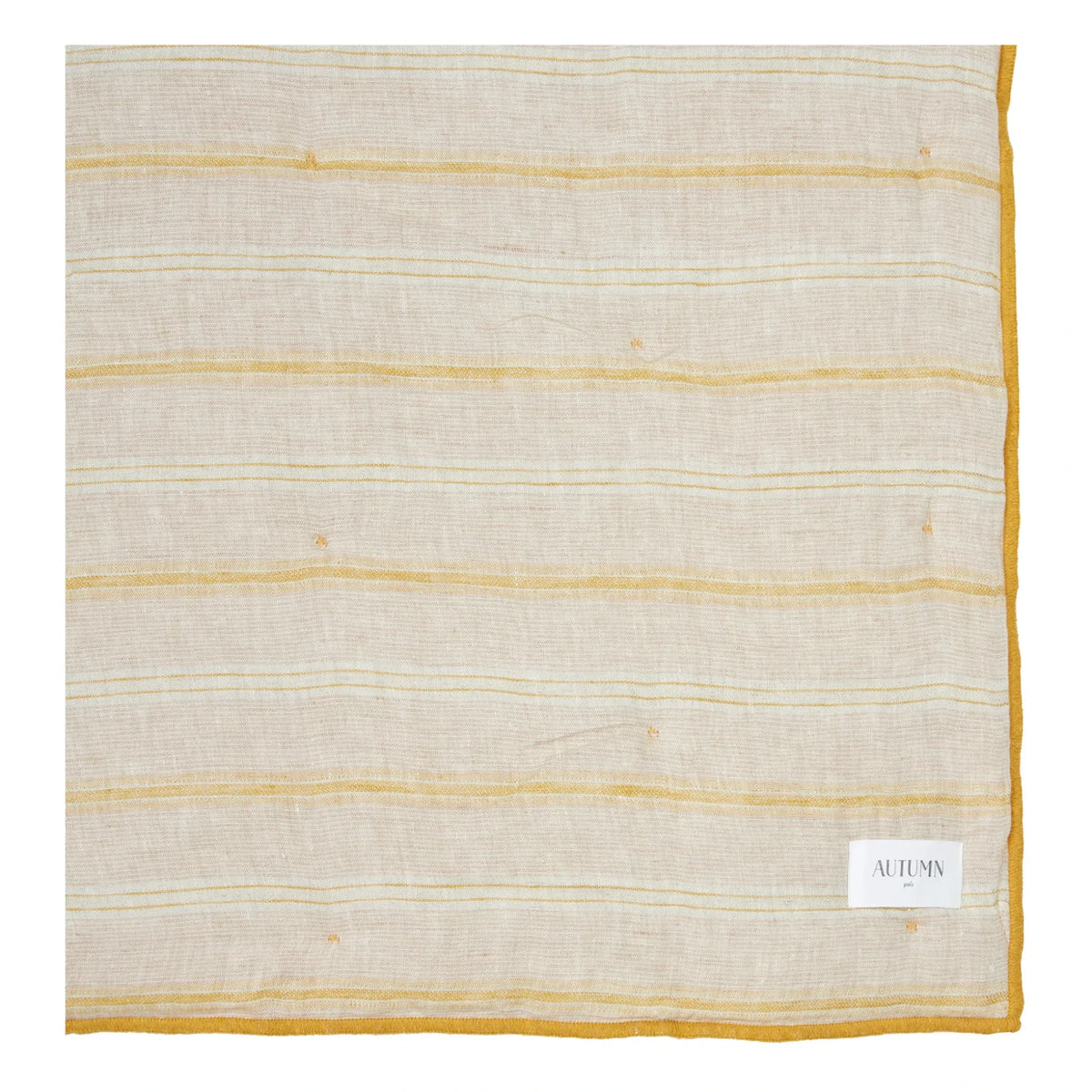 Autumn - Yellow Striped Linen Bedspread