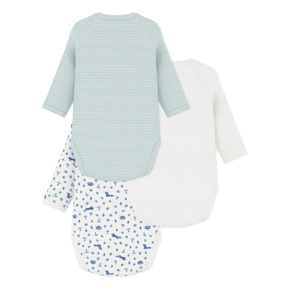 Petit Bateau - Set of 3 Organic Cotton Fox Crossbody Bags | White
