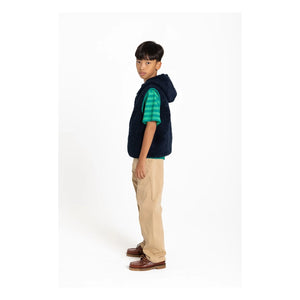Smallable Kid - Nils Striped Organic Cotton T-shirt | Emerald green