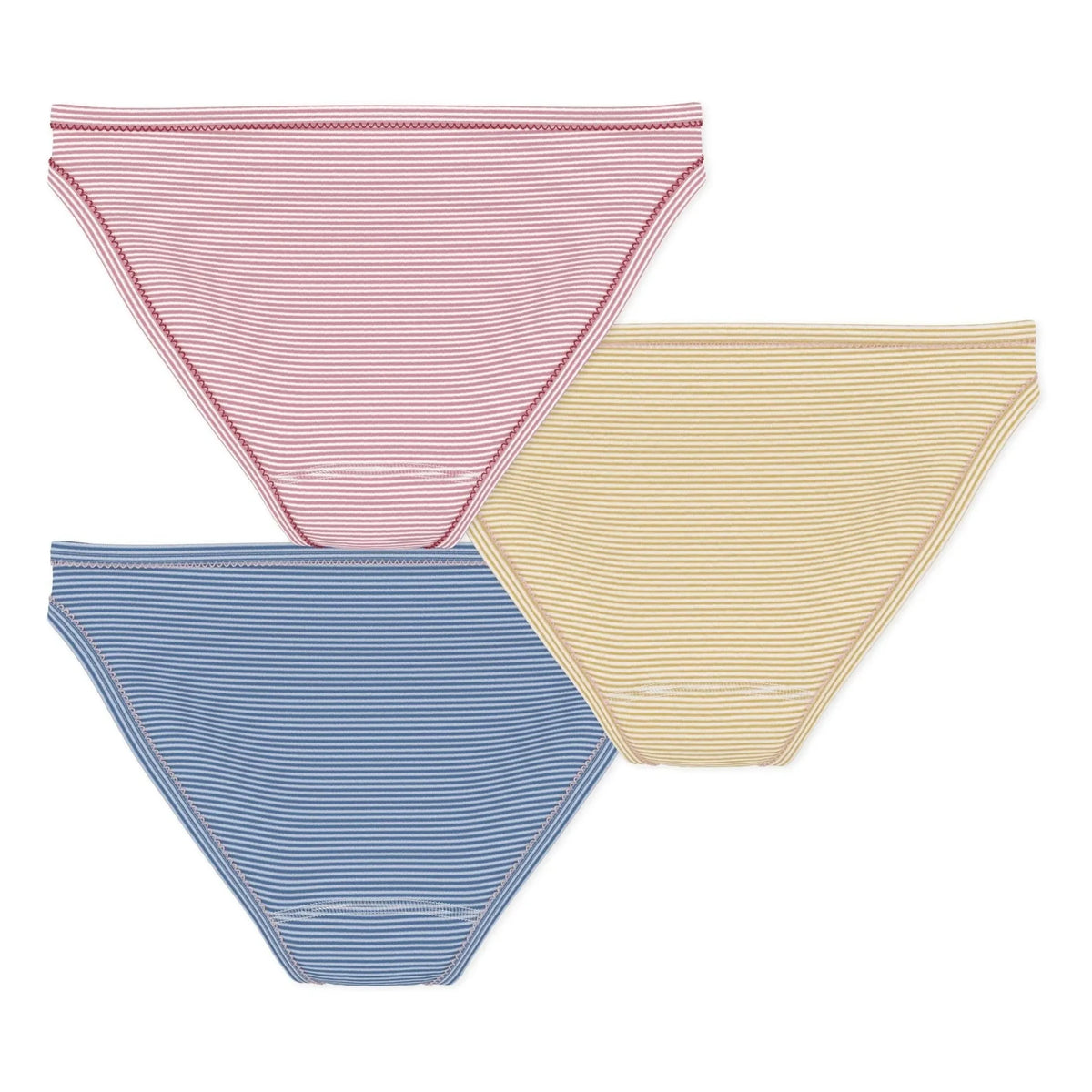 Petit Bateau - 3-Pack Striped Organic Cotton Briefs | Blue