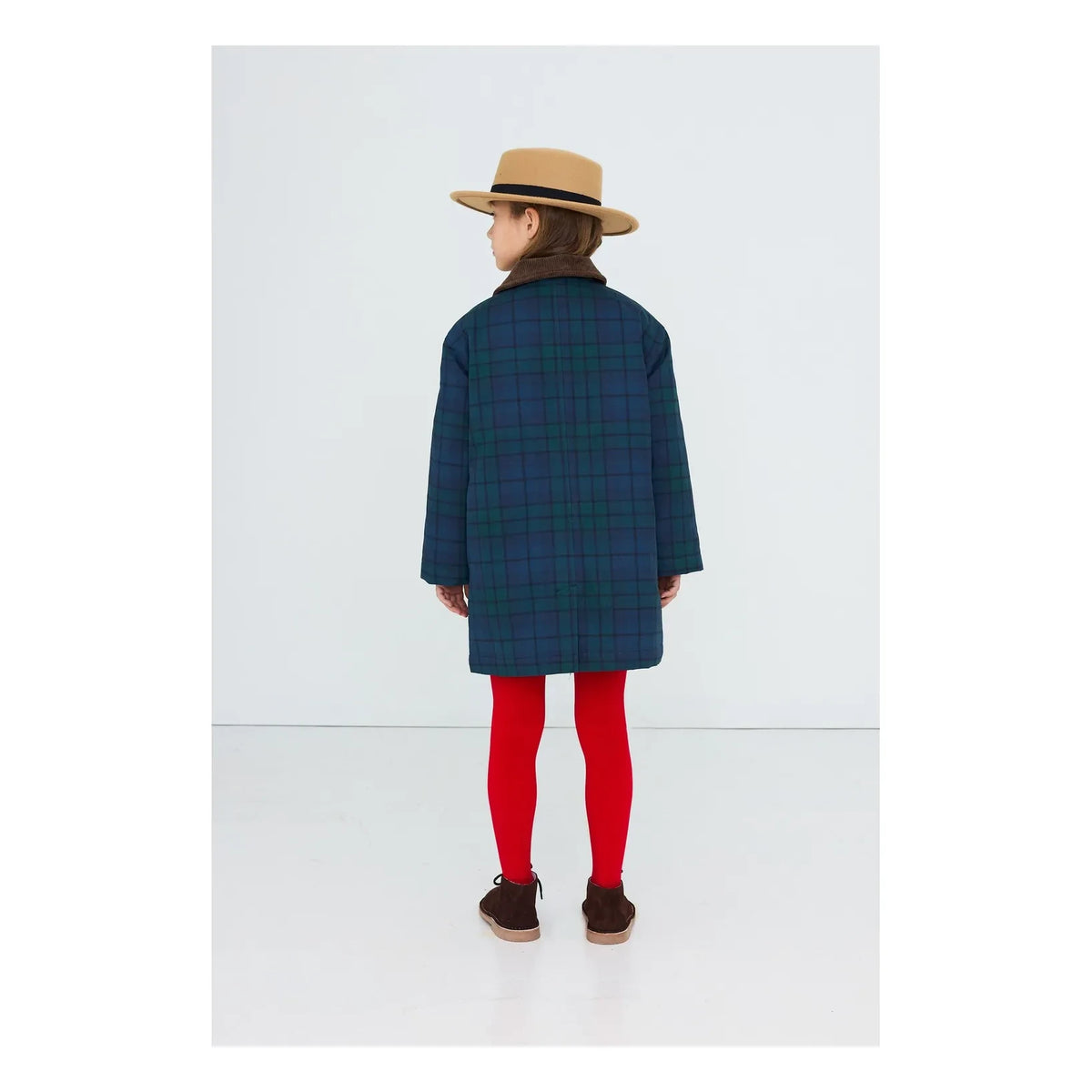 Tinycottons - Blue Checkered Trench Coat