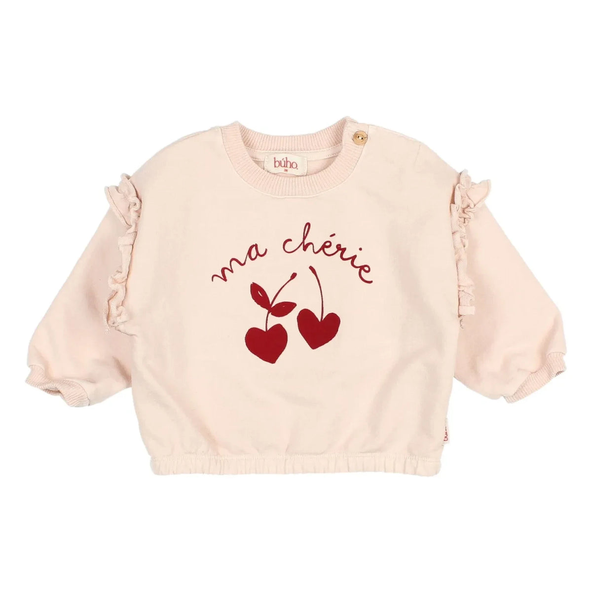 Búho - Ma Chérie organic cotton baby sweatshirt | Light Pink