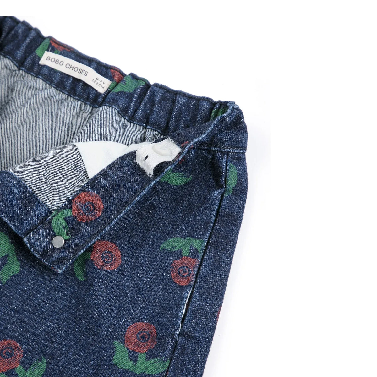 Bobo Choses - Organic Cotton Denim Flower Pattern Skirt | Navy