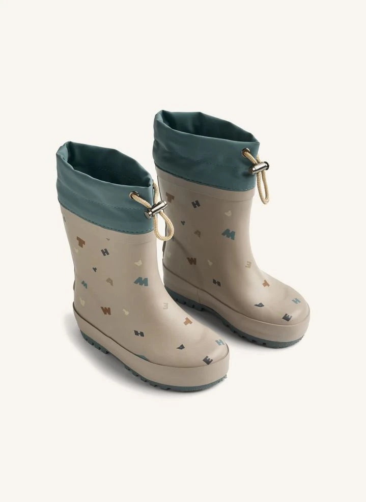 Wheat - Thermo Lettres Rain Boots | Beige