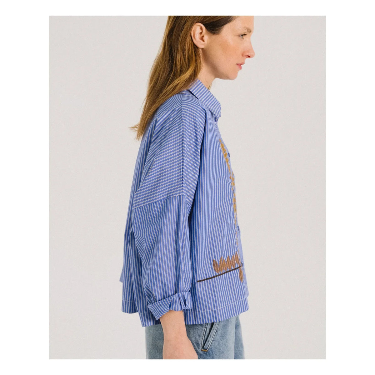 Tinsels - Blue Striped Cotton Shirt