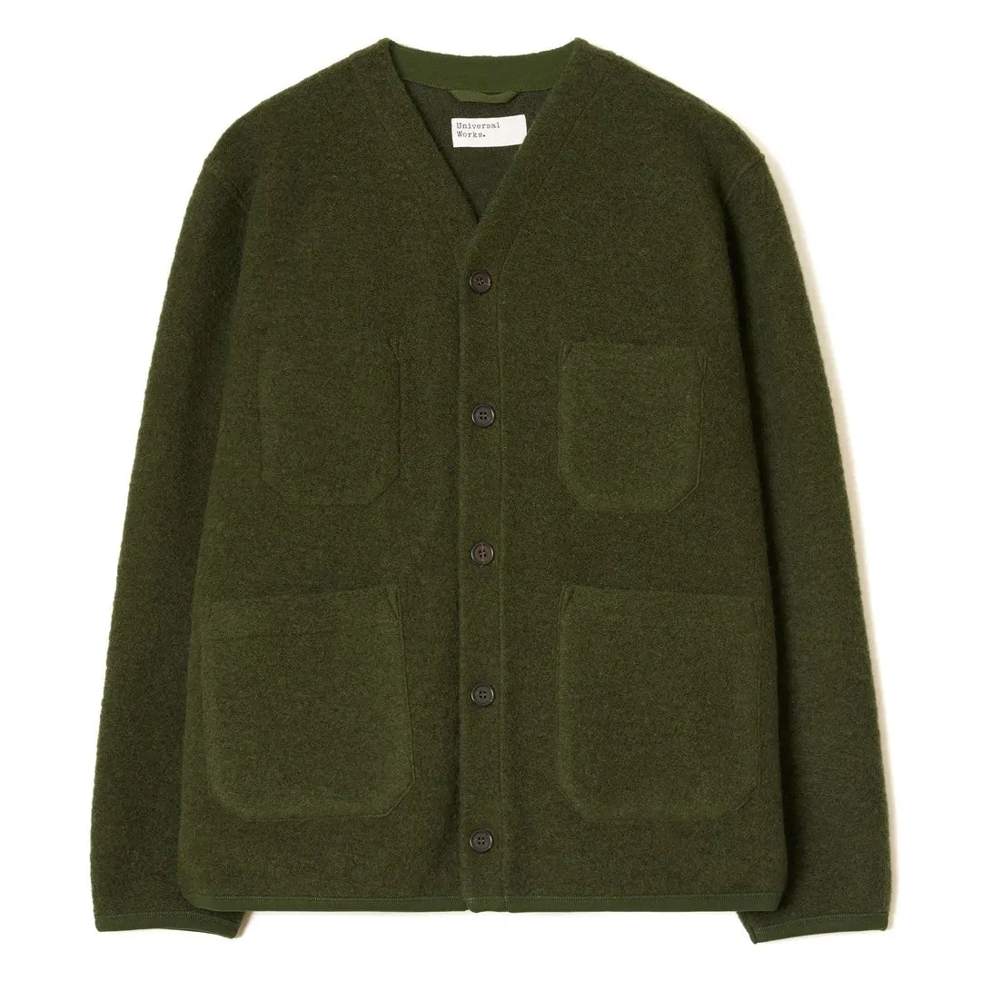 Universal Works - Wool Cardigan | Dark Green