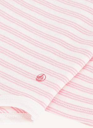 Petit Bateau - Organic cotton striped turtleneck bodysuit | Pink