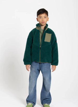Finger in the nose - Paulo Bi-Material Sherpa Jacket | Green