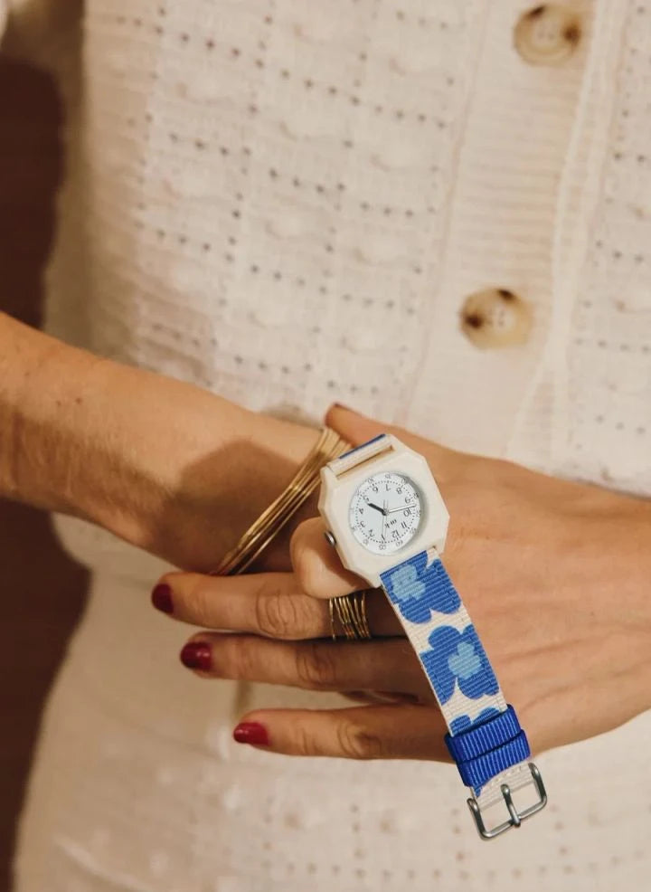 Mini Kyomo - Blue Hibiscus Watch - Mini Kyomo x Taxi Brousse | Blue