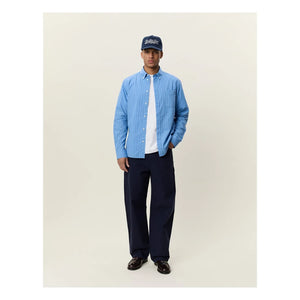 Les Deux - Striped Poplin Shirt | Light Blue