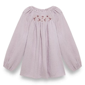 birinit - Organic cotton embroidered blouse | Mauve