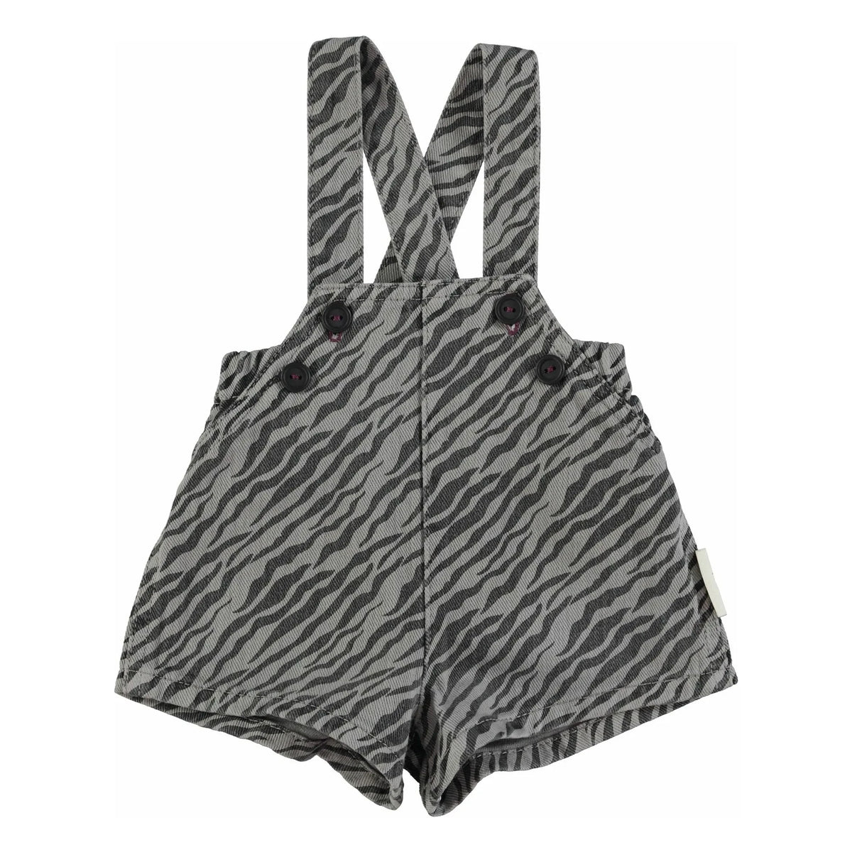 Piupiuchick - Zebra Short Overalls | Gray
